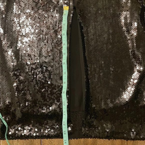 SOPHIE RUE Full Sequence Midi Dress Women’s XS Black V Neck Evening Gown - Picture 8 of 10